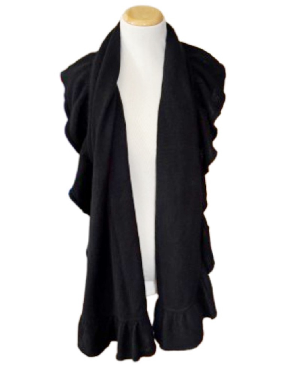 Precious Fibers Back Ruffle Trim 100% Cashmere Scarf Wrap